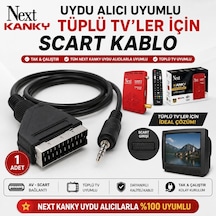 Next Kanky Uyumlu Av Scart Kablo Tüplü Tv Uydu Alıcısı Bağlantı Kablosu, 3.5 Mm Av Jack Scart Dönü