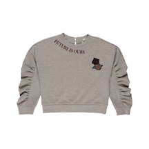 Panço Kız Çocuknakışlı Sweatshirt Bej 001 Panço Kız Çocuknakışlı Sweatshirt Bej 001