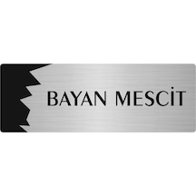 Metal Departman Kapı İsimliği, Yönlendirme Levhası Bayan Mescit 5x20 Cm Gümüş Renk