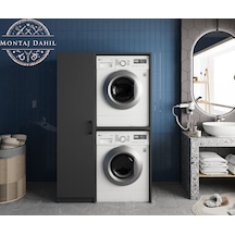 Almera Çamaşır Ve Kurutma Makinesi Dolabı Banyo Dolabı Füme Antrasit