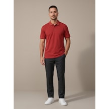 Maccali Erkek Kırmızı Yazlık Basic Polo Yaka Tişört