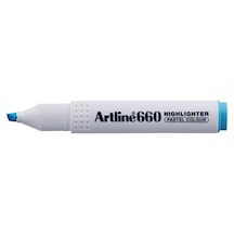 Artline Fosforlu Kalem Pastel Mavi 1,0-4,0 Mm Kesik Uç, Desensiz Tekli Paket Yumuşak Renkli Vurgulama Çok Renkli