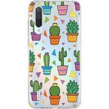 Xiaomi Mi 9 Lite İle Uyumlu 1mm Slim Fit Water Color 4 Baskılı Şeffaf Kılıf