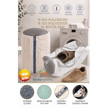 Ayakkabı Yıkama Çantası Özel Makarna Kumaş Fermuarlı Büyük Boy Beyaz Renk Xl 40 X 20 Cm Makarna Model Maksimum Temizlik