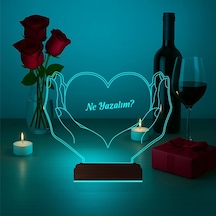 Luvivia Kalp Sevgiliye Hediye Kişiye Özel 3d Lamba - Masa Gece Lambası V24