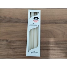 Şamdan Mum Krem 4'Lü Paket Bozkurt Mum