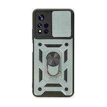 Xiaomi Redmi Note 11t Uyumlu Kılıf Pars Lens Yüzüklü Silikon - Yeşil