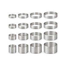 Fida Tart Çemberi Yuvarlak Delikli Yükseklik 2,5 Cm Paslanmaz Ø18 Cm Inox