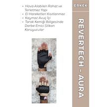 Revertech Aura Krem / Yarım Parmak - Kaymaz Avuç İçi Özellikli Motosiklet Eldiveni Erkek