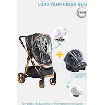 Fermuarlı Lüks Travel Bebek Arabası veAna Kucağı Yağmurluğu Seti ( Tüm Travel Arabalara Uyar )