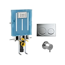 Geberit Alpha Kombifix Duvariçi Gömme Rezervuar Seti 8cm 110.174.00.1-mset Krom