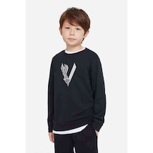 Tshirthane Vikings Baskılı Unisex Çocuk Siyah Sweatshirt (528514441) Siyah