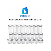 Eko Kare Saklama Kabı 24'lü Set 650/1300/1900 Ml Siyah