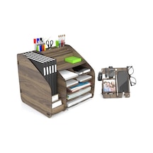 Mingitav Design Otto Fx-xl Modest - 2 Renk - A4 Evrak Rafı Masaüstü Organizer Design Otto Fx Xl Modest Ceviz Çok Renkli