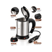 Ersyolculuk Ve Seyahat İçin 12v Araç Uyumlu Paslanmaz Çelik Elektrikli Su Isıtıcı Kettle