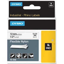 Dymo Rhinopro 18488 Beyaz/Siyah Esnek Naylon Şerit 12 MM X 3.5 M