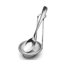 Paslanmaz Çelik Kepçe Standı, Yemek Yağ Lekelerine Karşı Temiz Tutan Dik Metal Gövde, Kevgir Kaşık Çırpıcı Mutfak Seti Altlığı, Kaşıklık, Tezgah Ve Mutfak İçin Hijyen Altlık