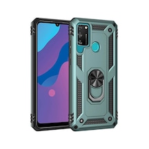 Newface - 5 - Huawei Y6p Kılıf Sofya Yüzüklü Silikon Kapak - Edntrend - - Yeşil