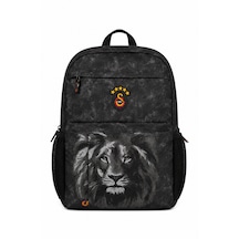 Galatasaray Lisanslı Aslan Baskılı Sırt Çantası - Kamuflaj Desenli 3 Bölmeli Okul Çantası Siyah