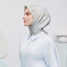 Armine İpek Eşarp 2025 Yaz - 9304-09 Mavi Twill Mavi