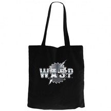 WASP Logo Siyah Kanvas Bez Çanta