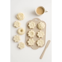 Silikon Kek Ve Çikolata Kalıbı 6 Lı Krem Renk Pasta Tatlı Muffin Kalıbı Çok Renkli