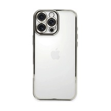 Apple iPhone Uyumlu 16 Pro Kılıf Razer Lensli Silikon - Gümüş -