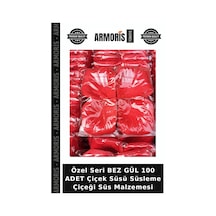 Özel Seri Bez Gül 100 Adet Çiçek Süsü Süsleme Çiçeği Süs Malzemesi Çok Renkli