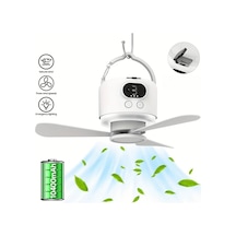 Chuangyinshop Beyaz 10400mah Tasinabilir Kamp Fani Led Isikli Usb Sarj Edilebilir 10 20 M S Ruzgar Hizi Type C Baglanti Acil Aydinlatma Cadir Ve Acik Hava Icin Beyaz