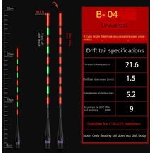 1 Adet Süper Parlak Led Balıkçılık Akıllı Şamandıra Üst Aydınlık Gece Balıkçılık Şamandıra Üst Cr425 Pil B04-bite Hook Color Change