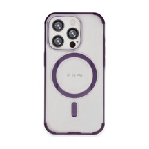 Joko Apple Uyumlu iPhone 15 Pro Hilton Magsafe Kapak - Derin Mor 0.2M-Çok Renkli