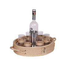 Rakı Bardaklı Tepsi | Bej
