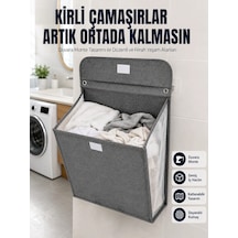 Banyo Ve Çamaşır Odası İçin Duvara Asılan Katlanabilir Çamaşır Sepeti Çok Renkli