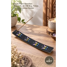 1 Adet Obsidian Taşı Kayık Tütsülük Kayık Form Obsidian Tütsülük, 25 Cm Boy, Tütsü Tepsisi Incense Holder