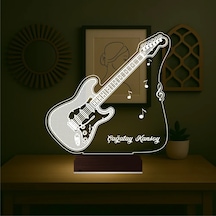 Luvivia Elektro Gitar Gitarist Rock Müzik Kişiye Özel 3d Lamba - Masa Gece Lambası V2 Şeffaf