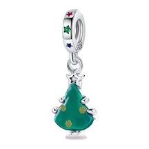 Sarı Noktalı Işıltılı Yılbaşı Ağacı Sallantılı Charm Gümüş