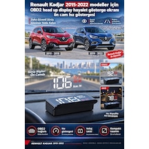 Renault Kadjar 2015-2022 Modeller İçin Obd2 Head Up Display Hayalet Gösterge Ekranı Ön Cam Hız Göstergesi