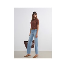 LC Waikiki Alıta Cıty Farkıyla Lcw Jeans İndigo Denim Düz Straight & Düz Normal Bel Düz Paça Kadın Jean Pantolo İndigo - 925401696 İndigo