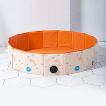 80x20 Cm Çocuk Katlanabilir Gerek Yok Şişirmek Banyo Küveti Oyun Evi Oyunu Kum Topu Havuzu Turuncu