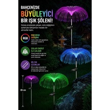 Coverzone Solar Bahçe Lambası 2 Adet, Ent 85 Cm Rgb Renk Değiştiren Solar Çim Lambası, Fiber Optik Dekoratif Dış Mekan Aydınlatma, Otomatik Açma Kapama S51