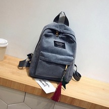 Ganzhoushop Sırt Sırt Sevimli Rahat Püskül Okul Öğrenci Lake Kadınlar Kadife İçin Çantası Çantası Çantası Blue Gt Çok Renkli