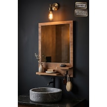 Antik Ahşap Dekoratif Ayna Raflı Askılı Banyo Lavabo Wc Aynası Oda Dresuar Koridor Konsol Mutfak Makyaj Aynası Srn-10x Atlantik Çam