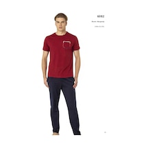 Pierre Cardin 6082 Erkek Penye Pijama 25y Bordo