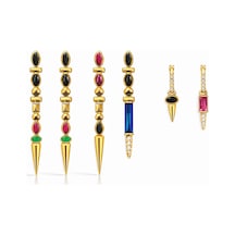 Çelik Renkli 6lı Set Küpe Gold