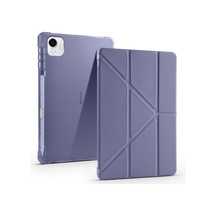 Honor Pad X9a 2025 Eln2-w29-eln2-l29 Uyumlu Kalem Bölmeli Dönebilen Üçgen Standlı Tri Folding Tablet Kılıfı - Mor - T38643