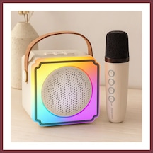 Storeşahin Karaoke Mikrofonlu Taşınabilir Bluetooth Hoparlör Işıklı, Usb Şarjlı Shn0720