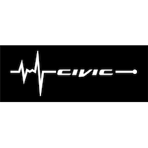 Oto Sticker Civic Nabız Kalp Atışı Sticker 2 Adet V1