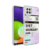 Smcase Samsung Galaxy Uyumlu A22 4G Kılıf Desenli Elegans Serisi Silik