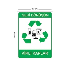 Metal Geri Dönüşüm Kirli Kaplar 30x40 Cm A3 Uyarı İş Güvenliği Levhası