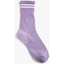 Koton Basic Soket Çorap Şerit Detaylı Lila 3sak80016aa 3SAK80016AA372 Lila